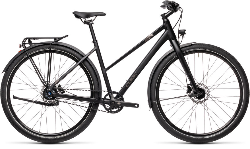 Cube Travel Pro 2021 met Riem. Belt Drive fiets met vaste